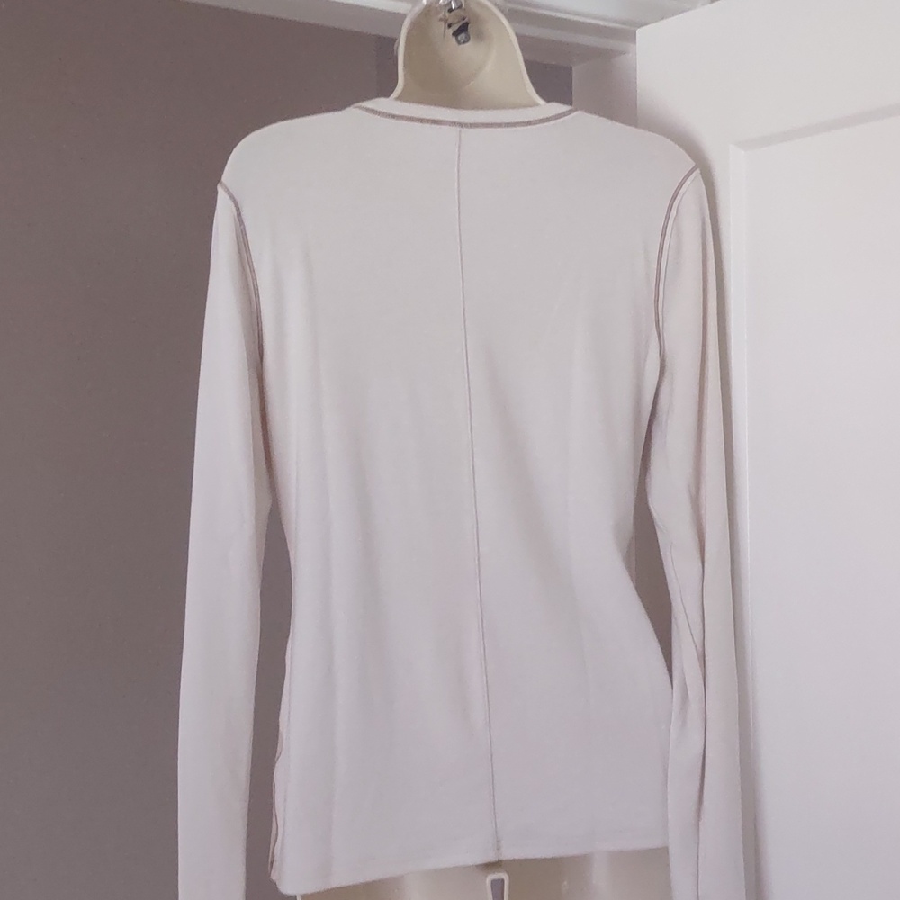 Melrose and Market Women's Long Sleeve Crewneck Top in Light Cream - Medium - Picture 5 of 7